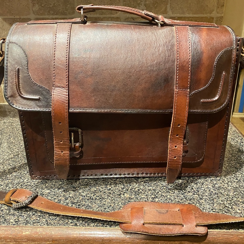 Chilean Handmade Leather Satchel Messenger Bag